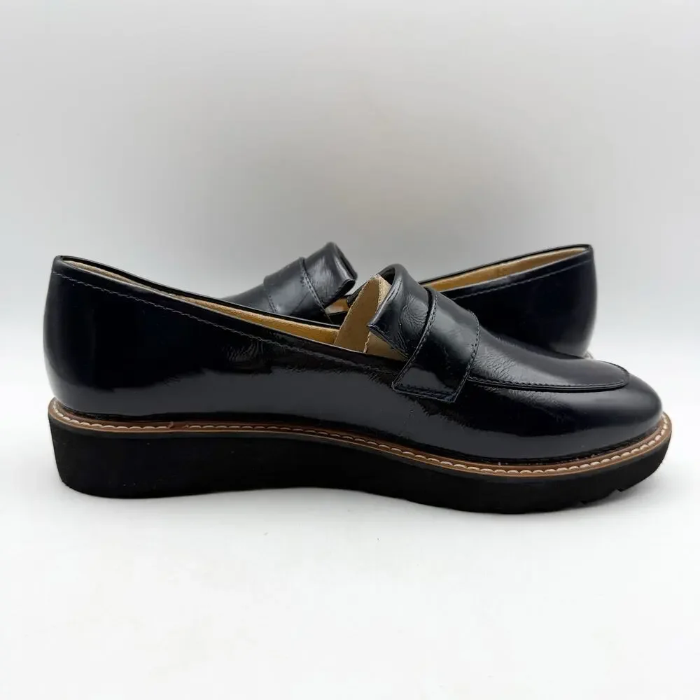 Naturalizer Womens Adiline Loafers US 9 Narrow EU 40 Blue Black Leather EUC